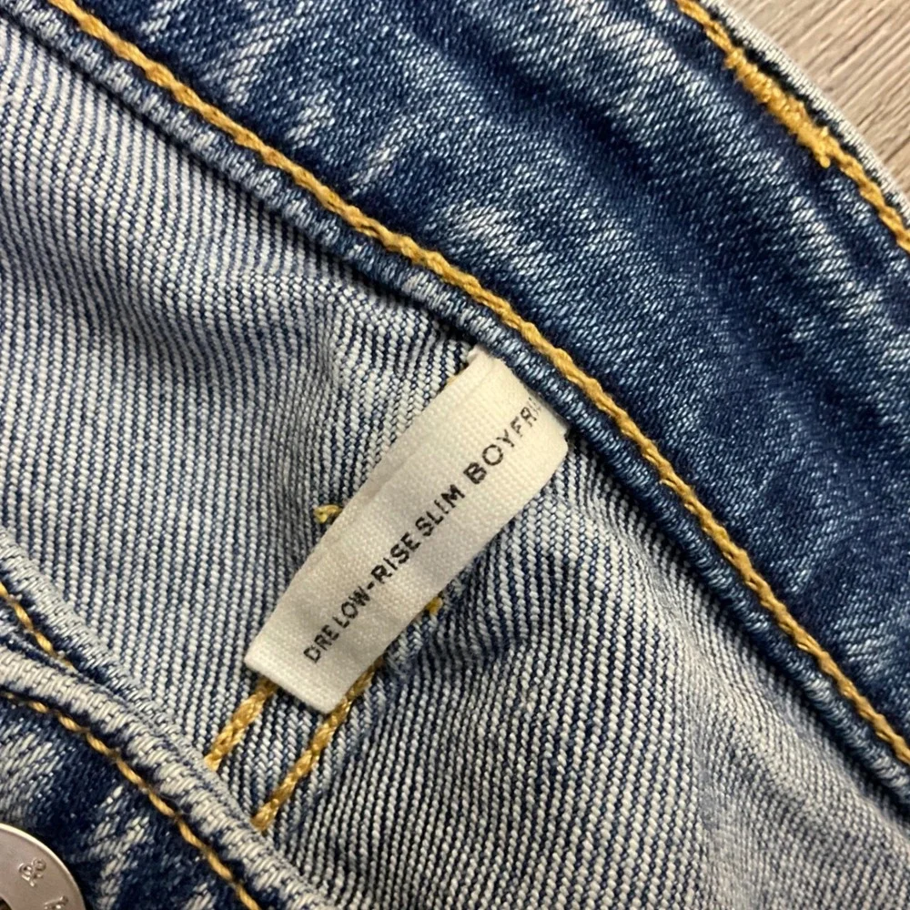 Rag & Bone Dre Low‎ Rise Slim Boyfriend Denim Jeans Blue Womens 24 Blue Boho Y2K